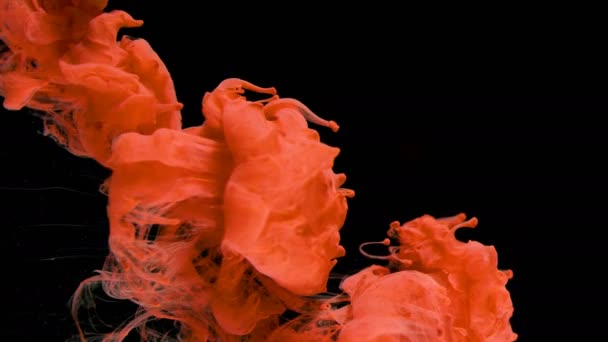 Gouttes d'encre de couleur dans l'eau Mouvement lent. Ink In Motion Shot avec caméra haute vitesse .