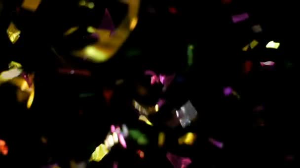 Confetti Super Slow Motion Realistico Sfondo Video Utilizzare Modalità Miscelazione — Video Stock