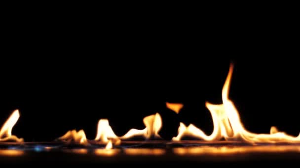 Fire Flames Igniting Burning Slow Motion Inglês Uma Linha Chamas — Vídeo de Stock