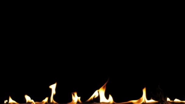 Fire Flames Igniting Burning Slow Motion Line Real Flames Ignite — Stock Video