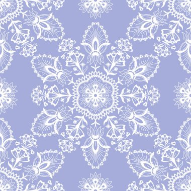 Soyut yuvarlak etnik Dikişsiz desen beyaz çizgiler üzerinde