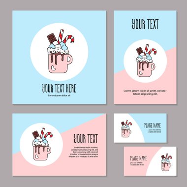 Şirket markalaması ayarlayın. Noel tatlı çikolata meşrubatının.