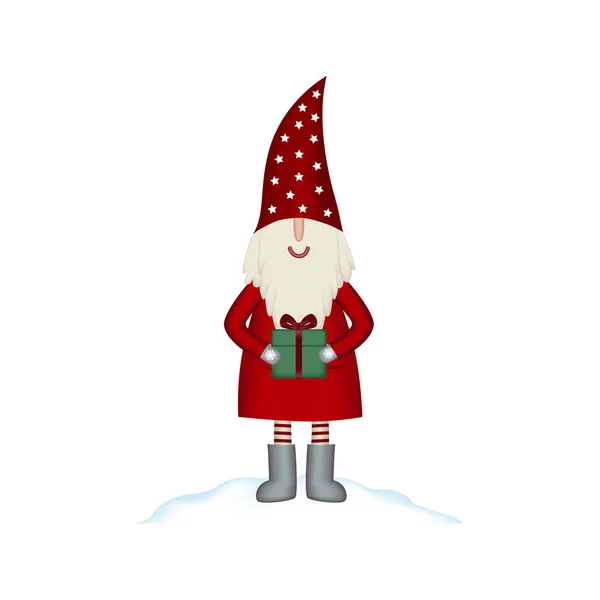 Christmas vector card Santa Claus isolated with gifts — Stock Vector