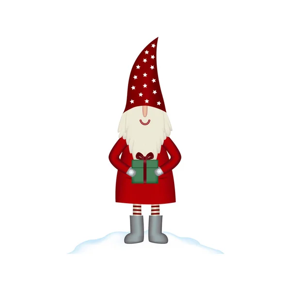 Noel vektör kartı Noel Baba hediye izole.