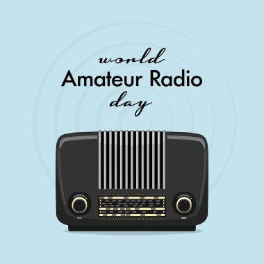 Açık renkli Vintage Uluslararası Radyo gün afiş.