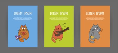 Kurumsal kimlik karikatür hayvansı dikey parlak kümesini kapsayan.