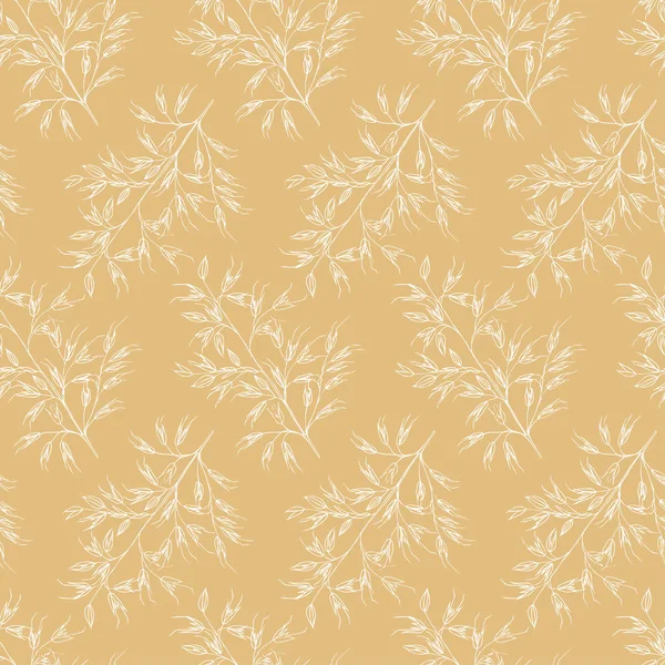 Sans couture vintage été lineart motif floral blanc . — Image vectorielle