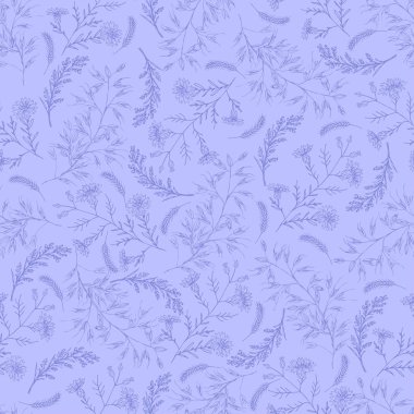 Pastel arka plan üzerine soyut çiçek dikişsiz desen el çizimi.