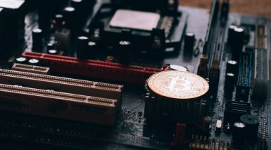 Bitcoin anakart, Pcb arka planı sanal para birimi,