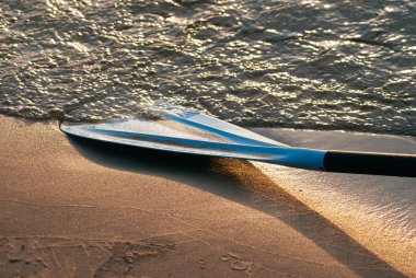 gün batımı yakın çekim, aktif yaşam tarzı, deniz plaj beyaz kürek