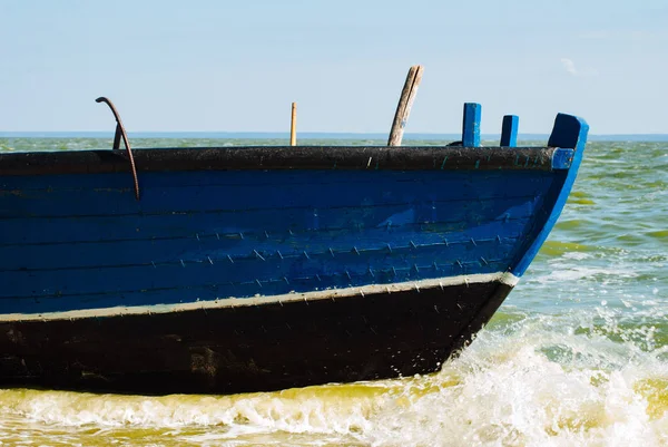 Blue Boat Background Sea Fishing Boat Close — Stock Photo, Image