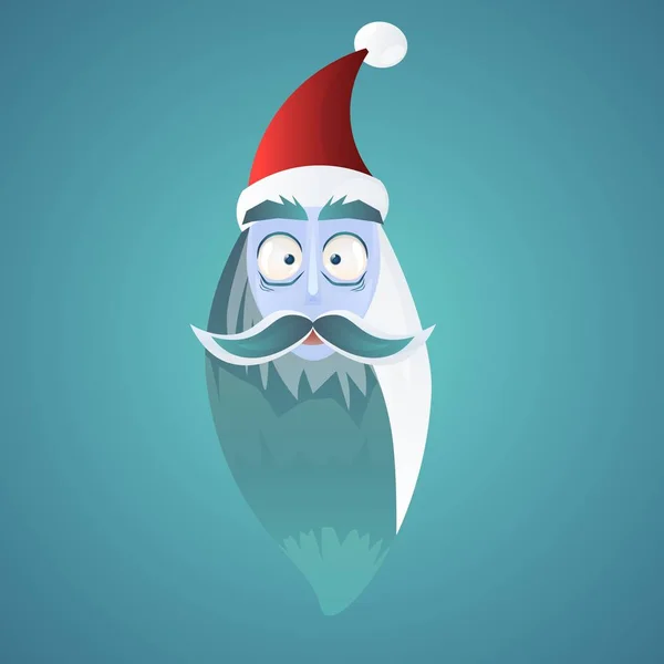 Rostro de Santa Claus, Ilustración de Navidad, sorprendido Santa Claus , — Foto de Stock