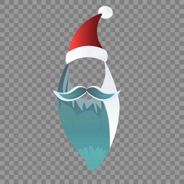 Plantilla Santa Claus Face, Feliz Navidad, bigote y barba , — Vector de stock