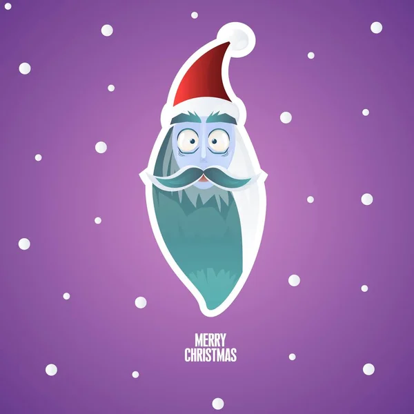 Santa Claus cara, feliz Navidad, nieva, lindo Santa Claus , — Vector de stock