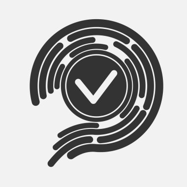 Biyometrik simgesi koruma, cybersecurity kutsal kişilerin resmi, vektör dijital anahtar