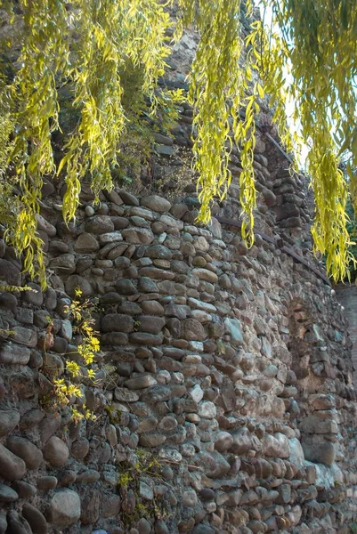 Old Fort close-up, stone wall, vertical photo
