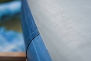 Hasarlı bir yakın çekim, PVC 'de çizikler.,