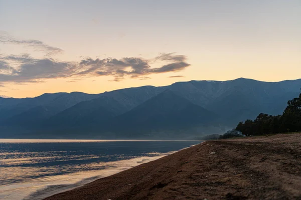 Summer Baikal Lake Sunset High Blue Sky — Stok Foto