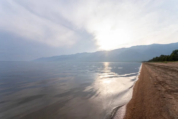 Rusia Wilayah Irkutsk Buryatia Juli 2020 Pantai Berpasir Danau Baikal — Stok Foto