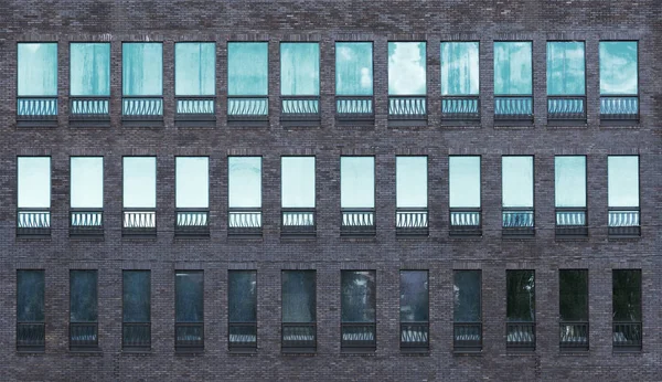 Лофт Современный Кирпичный Фасад Здания Архитектурные Элементы Города — стоковое фото