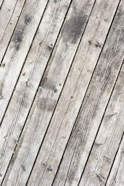 Eski ahşap zemin plakalar gri arka plan. Üstten görünüm, çapraz