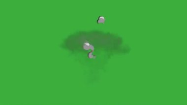  Animation video energy element effect with motion blur moving on green screen background