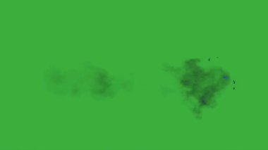  Animation video energy element effect with motion blur moving on green screen background