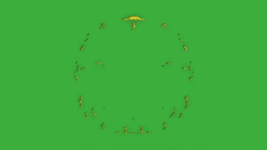  Animation video energy element effect with motion blur moving on green screen background