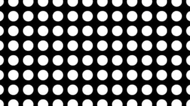 A loop animation dots pattern,black and white color with motion blur