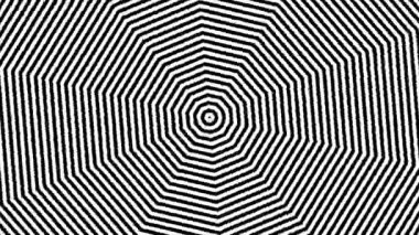  A loop animation concentric octagon pattern background,black and white color with motion blur