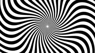 A loop animation spiral optical illusion background,black and white color.