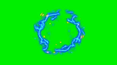 Animation video energy element on green background