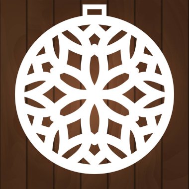 Lazer kesme Noel dekorasyon vektör tasarım. Merry Christmas dekorasyon xmas ağacı için. Kağıt kesme, Ağaç oymacılığı ve Noel süsleri X-Mas simgesi. Noel ağacı topları.