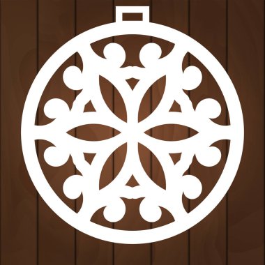 Lazer kesme Noel dekorasyon vektör tasarım. Merry Christmas dekorasyon xmas ağacı için. Kağıt kesme, Ağaç oymacılığı ve Noel süsleri X-Mas simgesi. Noel ağacı topları.