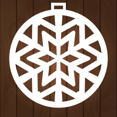 Snowlake kağıt kesme, Ağaç oymacılığı ve Noel süsleri Xmas topla. Noel kar demirel. Vektör kar taneleri çizim