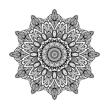 Yetişkin renklendirme sayfa. Mandala vektör.