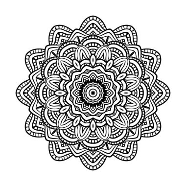 Yetişkin renklendirme sayfa. Mandala vektör.