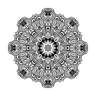 Yetişkin renklendirme sayfa. Mandala vektör.