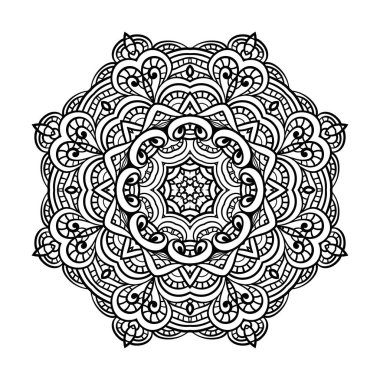 Yetişkin renklendirme sayfa. Mandala vektör.