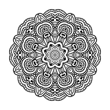 Yetişkin renklendirme sayfa. Mandala vektör.
