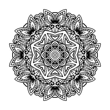 Yetişkin renklendirme sayfa. Mandala vektör.