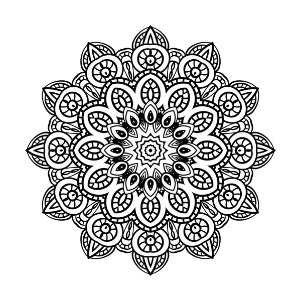 Erwachsene Malseite. Mandala-Vektor. — Stockvektor