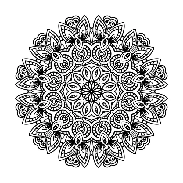 Erwachsene Malseite. Mandala-Vektor. — Stockvektor