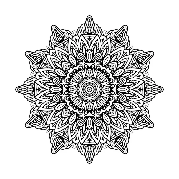 Erwachsene Malseite. Mandala-Vektor. — Stockvektor