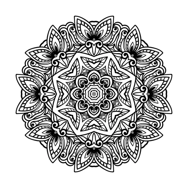 Erwachsene Malseite. Mandala-Vektor. — Stockvektor