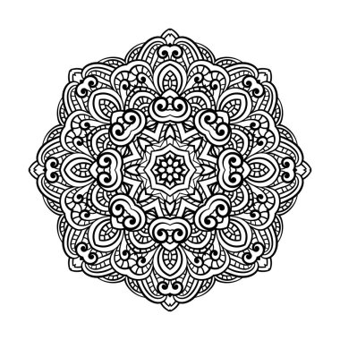 Yetişkin renklendirme sayfa. Mandala vektör.