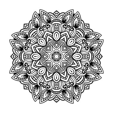 Yetişkin renklendirme sayfa. Mandala vektör.