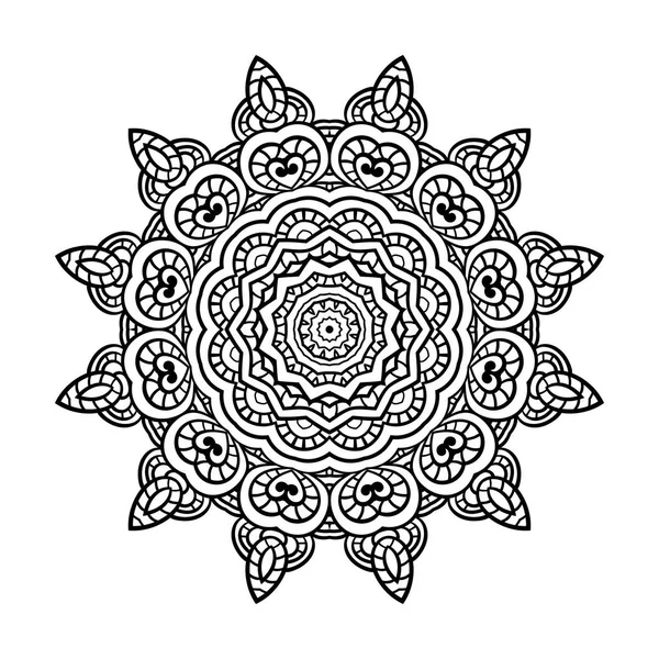 Coloriage adulte. Mandala vecteur . — Image vectorielle
