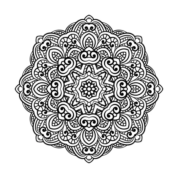 Yetişkin renklendirme sayfa. Mandala vektör.