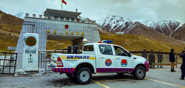 Gilgit Police Car Khunjerab Pass Pak China Border 2018 — Stock Photo, Image